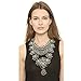 Statement Necklace for Women - Fashion Silver Long Bohemian Indian Jewelry Oxidized Chunky Necklace for Women Big Bib Ethnic Costume Jewelry