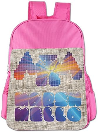 4-16 Years Kids Colorful Marshmello Music Logo Backpack School Bag (2 Colors) Pink