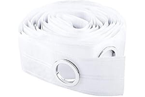 INCREWAY Curtain Tape, 10m (10.9Yards) Drapery Curtain Heading Grommet Tape for Perforated Curtains Header DIY Decoration, White