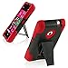for Nokia Lumia 521 T-Stand Impact Kickstand Hybrid Double Layer Fusion Cover Case Black/Red