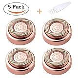 Facial Hair Remover Replacement Heads for Electric or Battery Hair Remover for Lip,Chin,Cheeks and Sideburns 18K Gold-Plated Rose Gold,4PCS (Rose Gold)