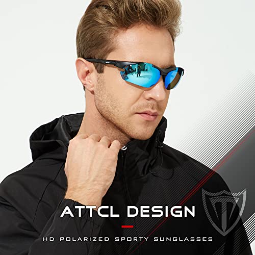 ATTCL Sunglasses For Men Upgraded Sports Polarized Sunglasses for
