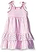 Zutano Baby Girls' Toddler Hot Pink Breton Stripe Tiered Sleeveless Dress