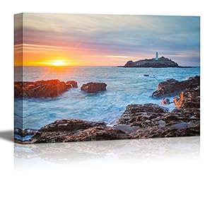 The Sun Setting on The Horizion with Lighthouse...