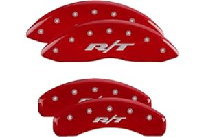 MGP CALIPER COVERS MGP Brake Caliper Covers for Dodge Durango 2011-2022 with Red Powder Coated Finish Engraved Silver RT1 Logo, Aluminum Front and Rear Caliper Cover (Set of 4)