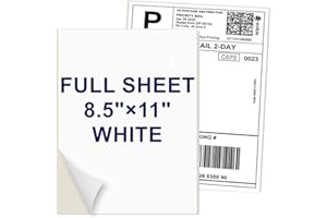 8.5" x 11" Labels Full Page Labels, Permanent Adhesive Full Sheet Shipping Labels Paper for Laser/Inkjet Printers, Letter Siz