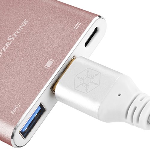 SilverStone Technology Usb Type-C Multi-purpose Hub with USB Type-A, USB Type-C, and HDMI, Pink (EP08P)