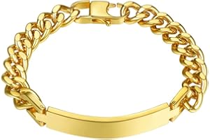 PROSTEEL Custom Bracelets for Men Women, Name Date Initial Quote Engraved Personalized Bracelet, Stainless Steel ID Bracelets, 7.5"/8.3"/9", Come with Box