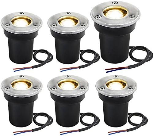Panorama Lights Sunriver 6Pack LED Nicely Lights 1W 12V-24V Floor Lights IP67 Waterproof Low Voltage Panorama Lighting Highlight for Driveway, Deck, Step, Backyard Lights Out of doors (Heat White)