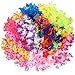 Shappy 100 Pieces Flower Tropical Hawaiian Leis Necklaces for Beach Theme Party Supplies Decorations Favors Ornaments (Style 3)