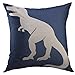 Mugod Decorative Throw Pillow Cover for Couch Sofa,Prehistoric Tyrannosaurus Dinosaur in Navy Paleontologist Home Decor Pillow Case 18x18 Inch