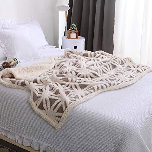 LOMAO Sherpa Fleece Blanket Fuzzy Soft Bed Blanket Dual Sided Throw Blanket fit Couch Sofa (Grey,51x63)