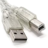 6ft USB Cable for HP Officejet 4630 e-All-in-One Inkjet Printer - Clear