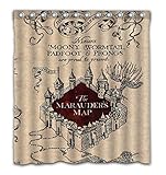 Gdcover Magic Map Design Waterproof Shower Curtain Fabric for Home Bathroom Decor 66x72 Inches