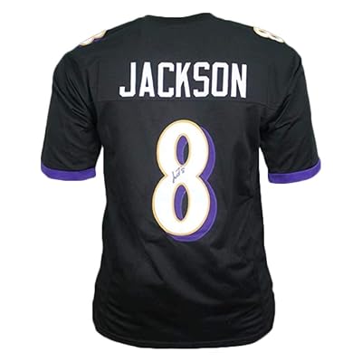 Lamar Jackson Autographed Pro Style Football Jersey Black JSA COA