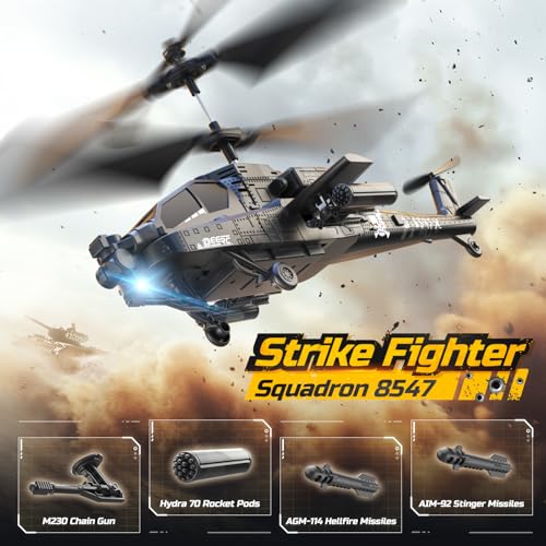 DEERC RC Helicopter for Kids and Adults, 2.4GHz Remote Control Helicopter W/ 2 Batteries, LED Lights, Altitude Hold & One-Key Take Off,30 Mins Flight,Indoor Military Flying Toy for Beginners Boys Gift