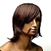 GOOACTION Male Fashion Short Dark Brown Slight Curly Natural Wig with Bangs Business Men Style Daily Synthetic Hair Wigs