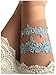 YuRong Wedding Flower Garter Rhinestone Garter Bridal Leaf Garter G06 (Blue)…