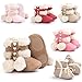 HLM Baby Shoes Sneakers Winter Infant for Girls Boys Canvas Cotton Fleece Brown Red Blue Pink -Deeply Discounted Price - Buy 2, Get 10% Off & Buy 3, Get 15% Off