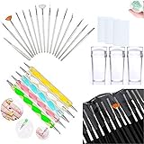 Glam Hobby Pro 20-Piece Gel Acrylic Nail Art Brush Kit