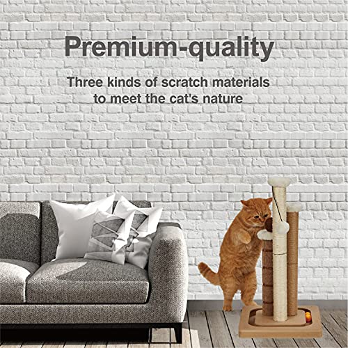 Cat Scratching Post Premium Natural Sisal Jute Carpet 3 Scratch Posts