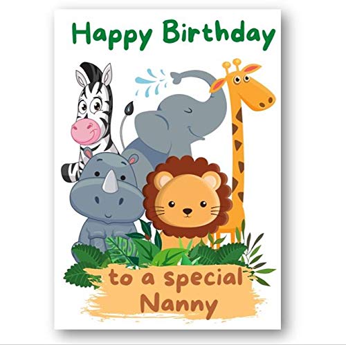 Second Ave Nanny Children's Kids Safari Birthday Card For Her Greetings Card