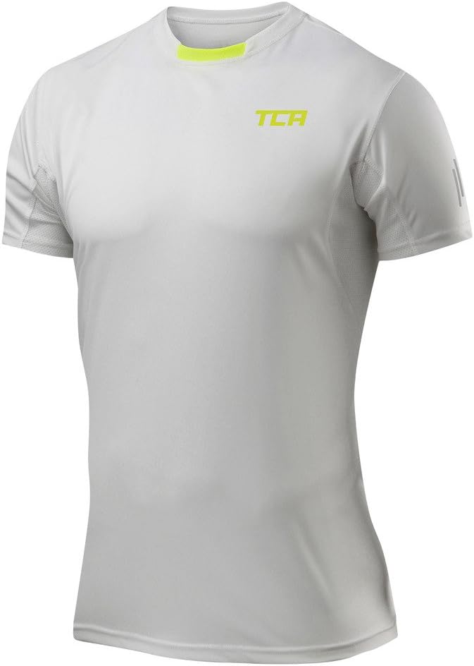 TCAMen's Atomic Short Sleeve QuickDry Gym Running Training Top - White, M