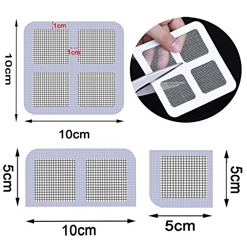 Zengest Door and Window Screen Repair Kit, 12 Pcs (4 x 4 Inches), Equivalent to 48 Pcs 2 x 2 inches, Strong Fiberglass Holes Cover Mesh Tape Kit