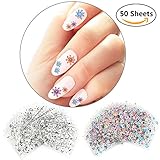 3D Nail Sticker for Girls Ladies Students Nail Art Design Decoration Decals 50 Sheets