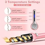 Hair Curling Iron - Professional Automatic Hair Curler Wand Instant Heat Curling Iron Hair Waver Automatic Roller 360 Rotating Roller with 3 Adjustable Temperature for Woman & Lady & Girls (Pink)