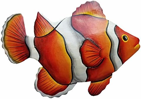 All Seas Imports Handchiseled And Painted Tropical Metal Art Wall Decor Fish