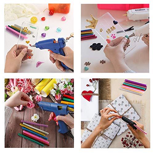 100 Pack Hot Glue Gun Sticks 13Color 7 mm by 100 mm Mini Glue Sticks Hot Melt Glue Sticks Mini Glitter for DIY Art Craft Compatible with Most Glue Guns