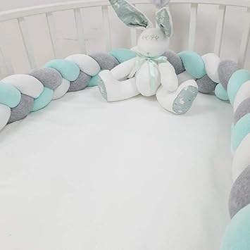 Amazon Com Baby Braided Crib Bumper Soft Knot Pillow Protective