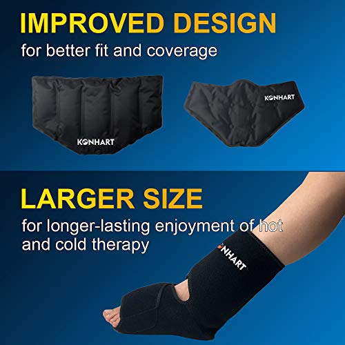 Premium Foot Ankle Pain Relief Ice Wrap with 2 Cold Gel Packs, Hot Cold