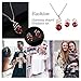 Teniu Fashion Ruby Necklace Red Crystal Pendant Necklace Earring Set Rose Gold Jewelry Set Girls Women Accessories Jewelry Set
