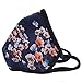 PM2.5 Anti Pollution Mask Military Grade N99 Washable Dust Respirator Cotton Anti-dust Mouth Masks with Replaceable Filters for Men and Women (1 Mask + 5 Filters) (Blue flower)