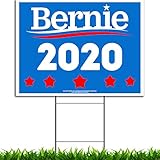 Vibe Ink Bernie Sanders for President 2020 Political Campaign Yard Sign Large 24x18 with Included Lawn H-Stake - Made in America - Waterproof - Front & Back (1)