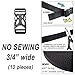 Plastic Buckles 3/4 Inch (10 pcs) - 2 Ways Flat Side Quick Release for Webbing, Fasteners Strap, Harness, Nylon Webbing. (NO SEWING). FREE with 1 Strap 60