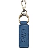 Onedor Custom Keychain, Personalized keychains, Genuine Leather Key Chain Holder Engrave Name Text, Customized Gifts for Men