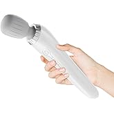 Magic Wand Massager Vibration, Christmas Gift for Women Men, Cordless Electric Back Massager, Portable 5 Speeds Deep Tissue vibrator Personal Wand Massager for Relaxation,Sports Recovery, White