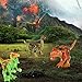 Dinosaur Building Block with Colorful Ball,Plastic Dinos Action Figures for Easter Gift Basket Fillers Surprise Egg with Coin Bank,Dino Playset for Boys Girls Aged 4,5,6,7,8,9