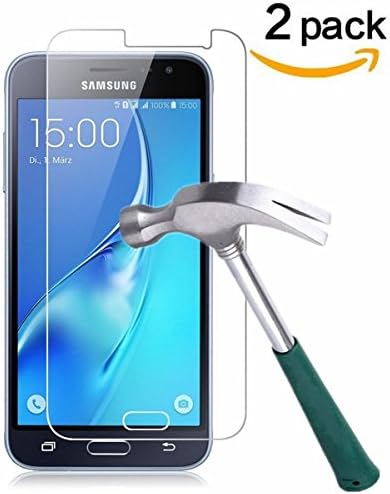 Galaxy J3 Screen Protector, [Bubble-Free][HD-Clear][Anti-Scratch][Anti-Glare][Anti-Fingerprint] Premium Tempered Glass Screen Protector for Samsung Galaxy J3 (2016),-[2Pack]