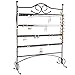 Huji Black Jewelry Organizer Rack Earring Holder Necklace Bracelet Stand Display Storage (1 Pack, Steel Earrings Holder)