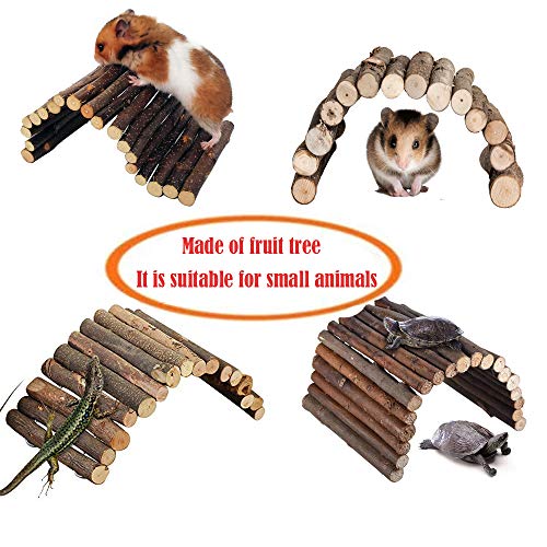 Hamster Bridge Rat Ladder Wooden Bridge Toy for Small Animals Cage Wood Ladder Natural Hideout for G - //coolthings.us