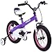 RoyalBaby Cubetube Honey 16 Inches Kids Bicycle with Training Wheels, 2 Brake Styles, and Kickstand for Boys and Girls Ages 4 to 7, Purple