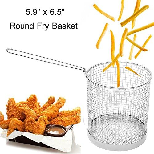 Round Stainless Steel Frying Scampi Basket Spaghetti Pasta Basket Catering Serving Tools Kitchen Cooking Tools Accessories