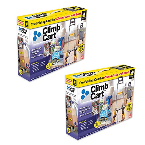 Climb Cart by BulbHead - The Folding Cart That Climbs Stairs with Ease - Holds up to 75 Pounds (2 Pack)