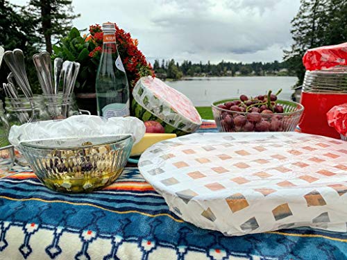 image for ValenzFive Set of 100 Reusable Elastic Food Bowl Covers Keeps Food and