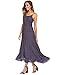 Burlady Women's Boho Floral Print Spaghetti Strap Long Maxi Casual Summer Beach Sundress
