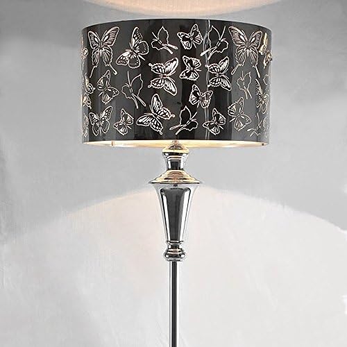 Yxx max Standing Light K9 Crystal Floor Lamp, Stainless Steel Butterfly Creative Lampshade Modern Simple Personality Energy Saving Light (Color : A)